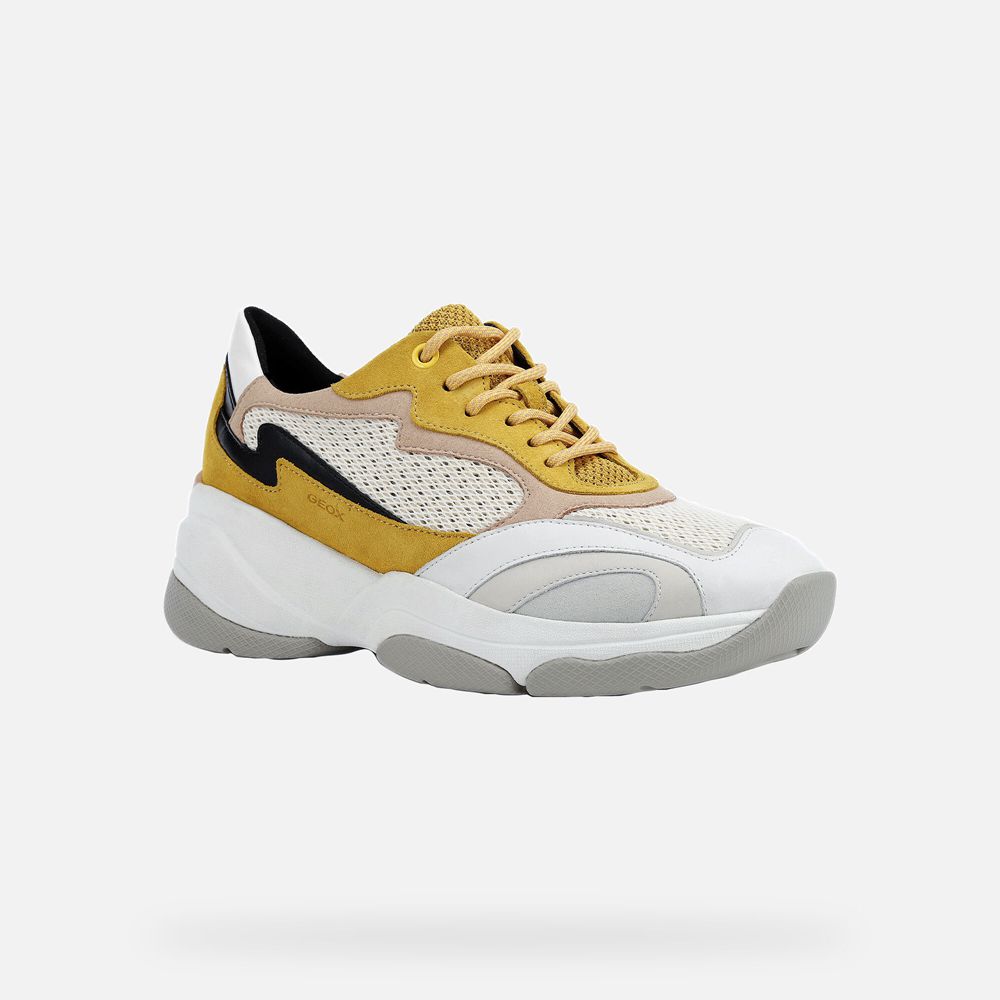 Basket Geox Kirya - Jaune/Blanche - Femme 792418-OVA